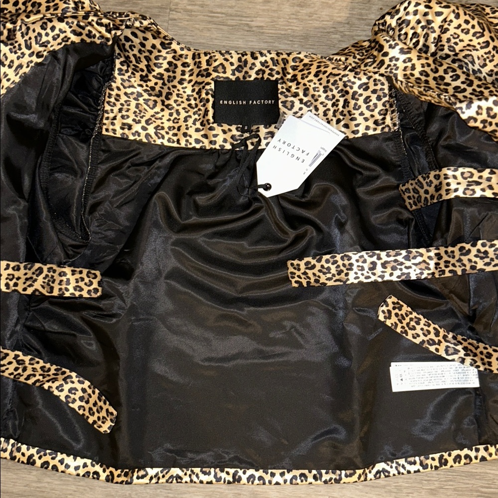 English Factory Animal Print Puff Sleeve Blouse - Picture 12 of 14